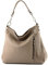 modamoda de T183 Damen Schultertasche Handtasche Tragetasche Echtleder Groß handmade in Italy, Farbe:Graubeige