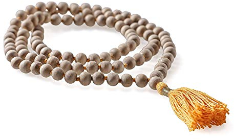 Lotuscrafts Tulsi Mala Kette - Buddhistische Gebetskette aus 108 Tulsi-Holz Perlen