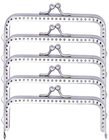 Supvox 5 stücke geldbörse Rahmen Handtasche geldbörse Kuss Verschluss Schloss DIY geldbörse Machen Handwerk 10 5 cm (Silber)