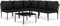 loungesets - vidaXL 6 Piece Patio Lounge Set with Cushions Black PVC - N/A - Zwart