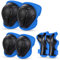 Knieschoner Set Kinder Inliner 6 in 1 mit Tasche, Fahrrad Fussball Ellbogenschützer Schützer Verstellbar Knieschützer, Handgelenkschoner für 3-14 Jahre Teenager Skaten Roller Skateboard (Blau)