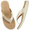 ONCAI Womens Flip Flops,Comfortable Strap Orthotic Arch Support Summer Beach Flip Flops with Soft Cushion Yoga Foam Rubber Soles Beige Size 5