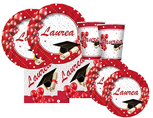 DIMAV Kit n.47 addobbi Laurea Prestige Coordinato Piatti Bicchieri e tovaglioli. organizzare Una Festa di Laurea Perfetta sarà più Semplice di Quanto pensiate