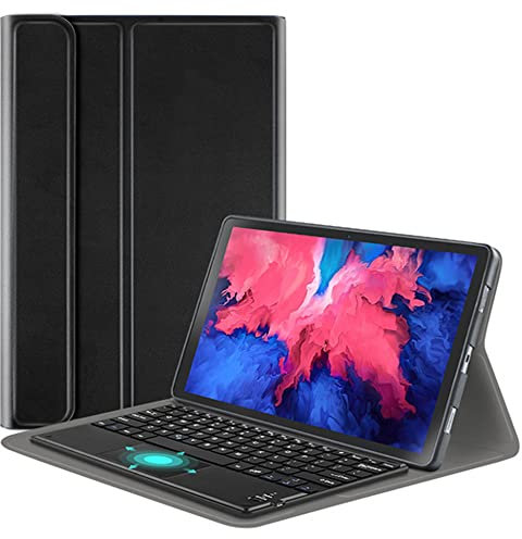 CHSTLS Keyboard Case with Trackpad for Lenovo Tab M10 HD 2nd Gen/Smart Tab M10 HD 2nd Gen 10.1 2020, Slim PU Leather Folio Stand Cover with Detachable Wireless Bluetooth Keyboard - Black