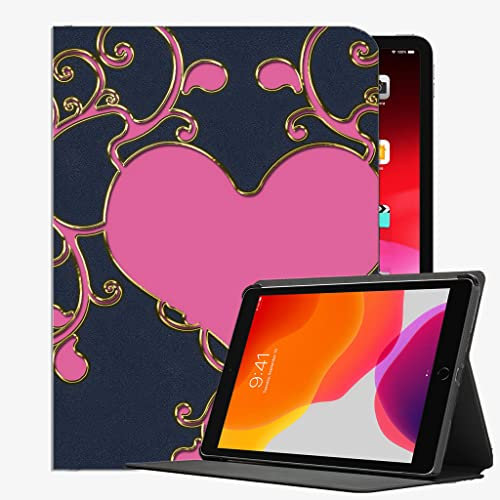 YENDOSTEEN Funda para Apple iPad Mini 5 (2019) / iPad Mini 4,Hearts Patterns Pink Light Smart Cover Auto-Sueño/Estela