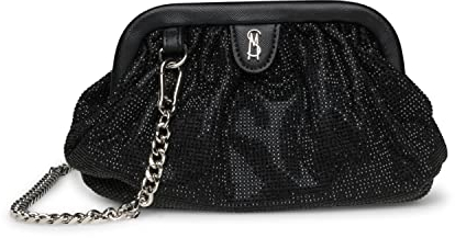 Steve Madden Damen Strasssteinen Nikki-R Clutch Crossbody mit Strass, Schwarz