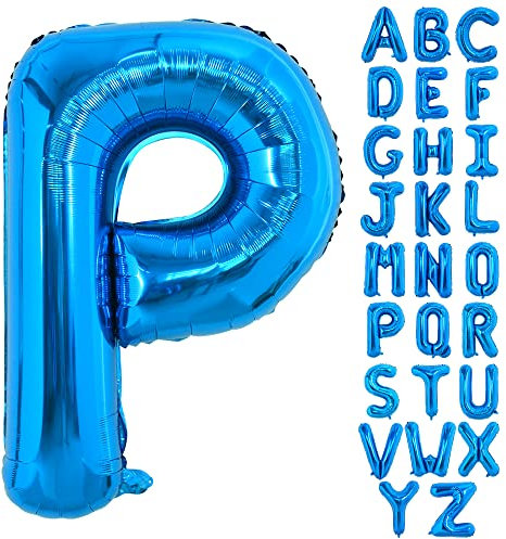 TONIFUL 40 Zoll großer Blau Buchstabe P Ballon, riesiger Buchstabenballon, großer Folienballon für Geburtstagsfeier, Jubiläumsdekoration