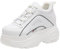 ANUFER Mujer Plataforma Alta Chunky Zapatos Deportivos Casual con Cordones Zapatillas de Papá Blanco con Borde Negro SN02920 EU37