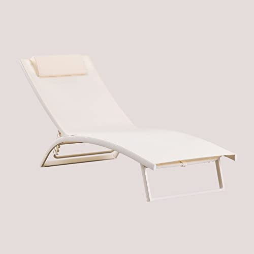 SKLUM Verstellbare Liege aus Aluminium Dulem Creme-Beige