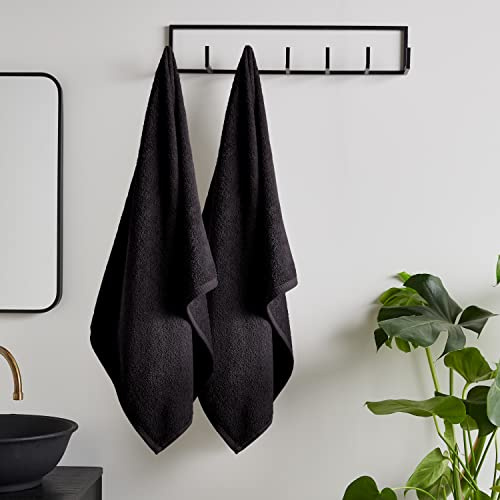 Catherine Lansfield Quick Dry Cotton Bath Sheet Pair Black