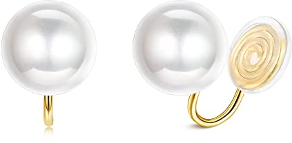 MILACOLATO Perle Clip Auf Ohrringe Simulierte Süßwasserperle Ohrringe Für Frauen Clip On Perle Ohrringe Nicht durchbohrt 8MM 10MM 12MM