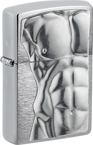 Zippo Benzin-Feuerzeug Mann Torso 3D, Chrom gebürstet, unbefüllt
