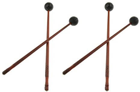 pistro 2 Paar Hank Drum Beaters Lotus Drum Tankdrum Sticks Ruten, Gummihammer Hammer mit Holzgriff