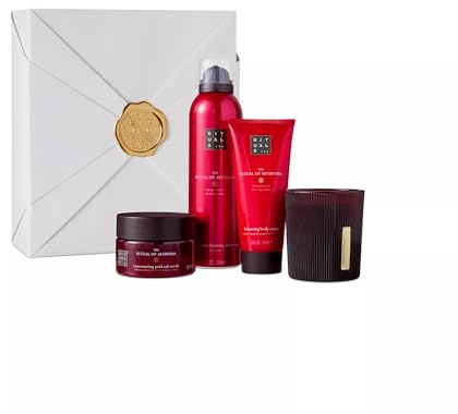 RITUALS Geschenkset Das Ritual des Ayurveda, M | Geschenkbox mit 4 Körperpflegeprodukten mit indischem Rosen- und Süßmandelöl | Ausgleichender Duft