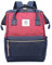Kah&Kee Eleganter wasserdichter Damen Rucksack mit Laptopfach - Diebstahlsicheres Design - Wickeltasche - Anti-Diebstahl Reisetasche - Lässiger Schulranzen(Bordeaux/Marineblau Ii, Groß)