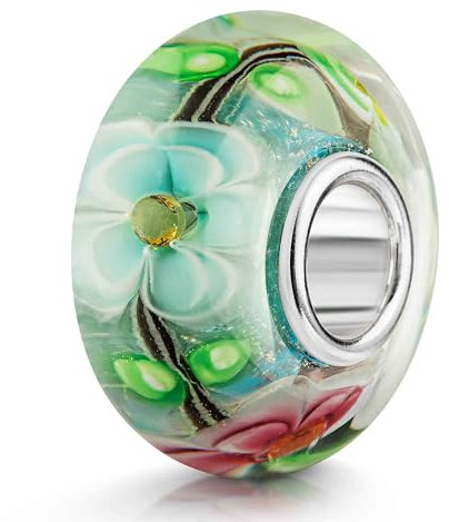 Materia Beads Charms Silber 925 Blumen - Damen Glasperlen 943