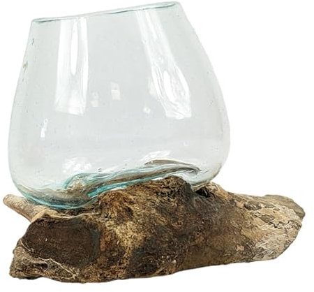 Villa Métisse Vase en Verre Soufflé sur Racine de Gamal - Taille XS