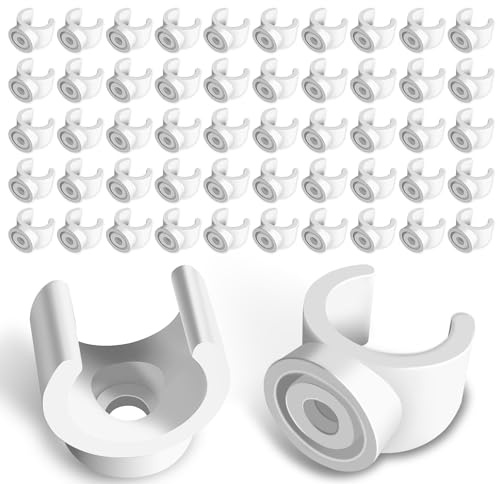 OWMOSYX 50 Pack 1/2 Inch PEX Clips, 16 mm Pipe Hangers Pipe Holder PEX Tubing Clamps PVC Water Pipe Support Pipe Clamp Tools, White Plastic U Pipe Clamp Tools