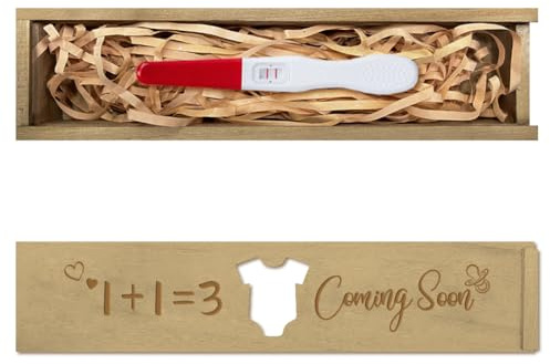 CHGCRAFT Andenkenbox Holz Schiebedeckel 20x5x3cm | Holz Andenkenbox mit Schiebedeckel Perfekt für Schwangerschaftsankündigung