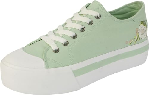 RED by EMP Damen hellgrüne Plateau Sneaker mit Kontraststreifen EU39