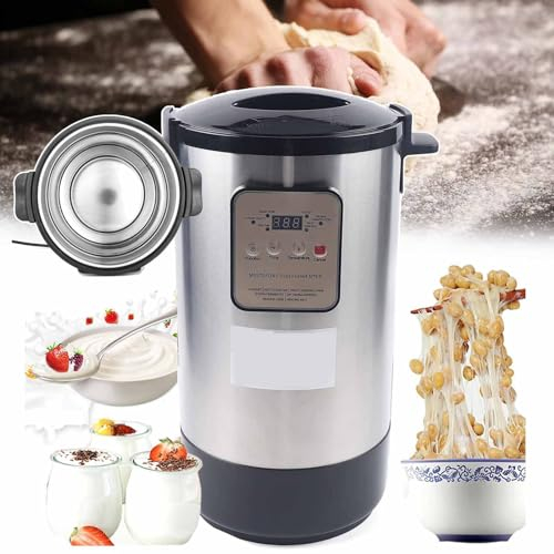 WENNEWU Machine Commerciale De Fermentation 12 L, YaourtièRe à ContrôLe Intelligent, Temps/TempéRature RéGlables, pour Yaourt/Ail/Natto/PâTe/Vinaigre Et Enzymes,Argent