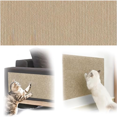 HYran Climbing Cat Scratcher, Rascador para Gatos Trepador, Alfombra Rascadora para Gatos, Rascador Sofa Gatos, Tapete Rascador para Gatos, Alfombrilla Autoadhesiva Recortable (Blanco)