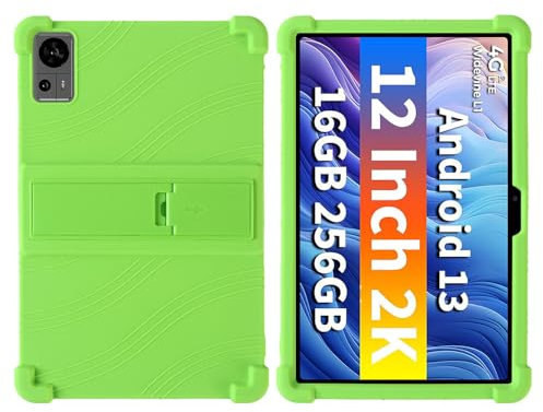 Funda de silicona para tablet Teclast T60 de 12 pulgadas, apta para niños, funda de silicona suave ajustable para Teclast T60 de 12 pulgadas (verde)