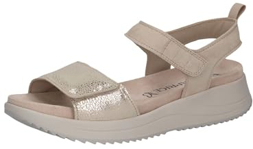 Caprice Damen Sandalen flach aus Leder mit Klettverschluss