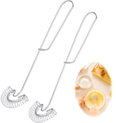 2 frusta a spirale, in acciaio inox, frusta piccola, whisk, frusta adatta per lavatrici, frusta piatta, frusta per uova, farina e burro