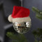 Weihnachtsbaumschmuck Discokugel Weihnachtsbaumkugel mit Nikolausmütze 4er Set (Silber 4er Set)