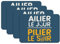 Tischsets mit Unterseite aus Gummi, blau, Motiv: Ailier Le Jour Pilier Le Soir Sport Rugby Aéro Bar – großes Format 39,5 x 28,5 cm, 4 Stück