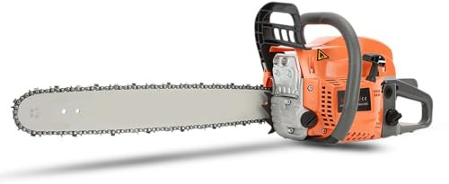 Tronconneuse Thermique,58 cm3,guide 51 cm,2.7hp,Tronçonneuse Thermique À La Coupe Du Bois Extérieur Scie À Chaîne À Gaz Outils D'abattage