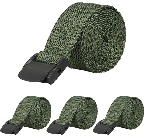Acuxiaza 4 Stück Grüne Trail-Kamera-Gurte Wildtier-Trail-Kamera-Befestigungsgurte 145 cm strapazierfähiger Nylon-Gurt mit Cam-Schnallen Spanngurt aus Cinch-Nylon-Faser für Jagdkamera-Zubehör