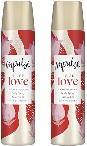 True Love Body Spray Set – Luxurious Rose & Coconut Fragrance, 75ml Each, Pack of 2 for Long-Lasting Freshness and Romance