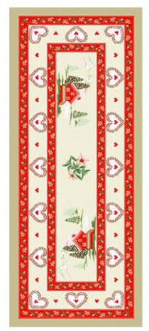 IL MAGGIOLINO | Dekorativer Weihnachten Tischläufer 100x40 cm, Gobelin-Stoff mit Saone-Muster, Made in Italy