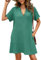 Rayson Vestido de Playa Mujer Largo Verano Casual Manga Corta Camisola Cuello en V Ropa de Bikini Cover Up(Verde, L)