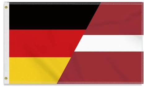 Große 90×150 CM Deutschland Lettland Flagge, großes 150D Deutsch lettisch Freundschafts banner,Strapazierfähige Deutschlandfahne Doube-Seitendruck Dekor Messingösen large Latvia