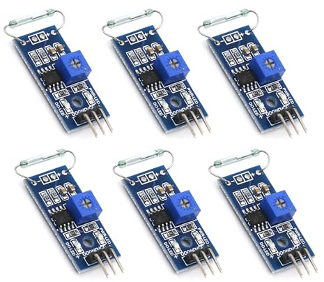 6 Stück Reed Sensor Modul | Glas Reed Schalter, Magnetron-Modul, Magnetschalter Modul für Diy