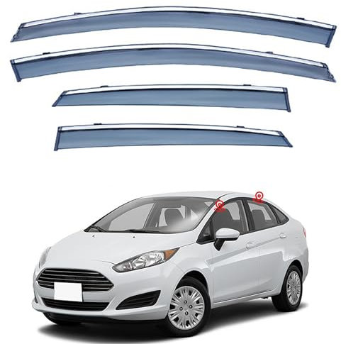 YUSHENGSRSAN 4Pcs Car Wind Deflectors For Ford For Fiesta Sedan Mk6 2009-2016, Side Window Ventilated Visors Rain Deflector