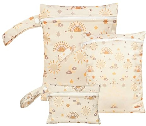 Lunaobrik Borsa bagnata, borse bagnate per - Confezione da 3 sacchetti da palestra - Sacchetti impermeabili per pannolini per bambini adulti campeggio piscina viaggio viaggio escursionismo