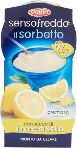 SensoFreddo - Dolfin - Il Sorbetto con succo di limone di Sicilia pronto da gelare - senza glutine - 24 cfz. da 200 ml