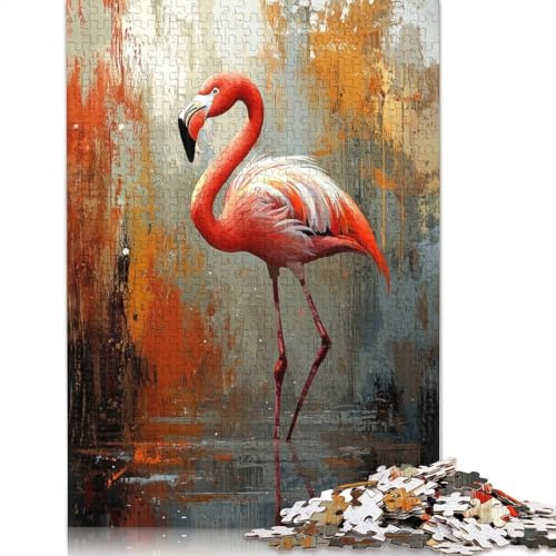 Rosa Flamingo-Malpuzzle für Erwachsene, 1000-teiliges Puzzle für Teenager, Lernspiel, Herausforderungsspielzeug, 1000 Teile (38 x 26 cm)
