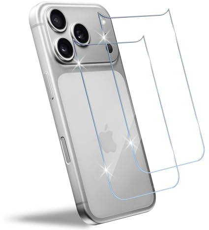 HidWee Kompatibel mit iPhone 17 Pro für Panzerglas Rückseite Schutzfolie, 2 Stück Schutzglas Zurück Folie, 9H Härte HD Hinten DisplaySchutzfolie, Anti-Kratzen Anti-Bläschen Panzer Schutz Glas