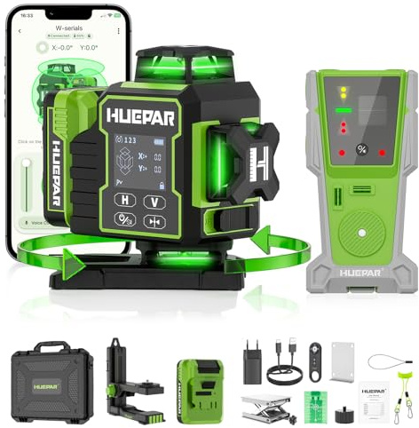 [Nouvelle version]huepar niveau laser chantier 16 lignes avec récepteur