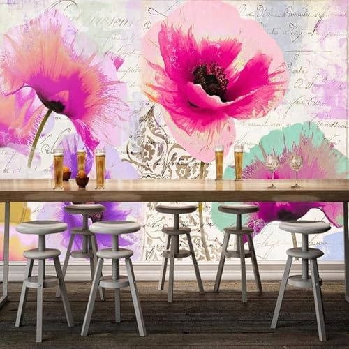Handgemalt Kreativ Bunt Blumen Kunst 3D Tapeten Tapete Luxus Home Esszimmer Fototapete Effekt Wohnzimmer Schlafzimmer Kinderzimmer-430cm×300cm