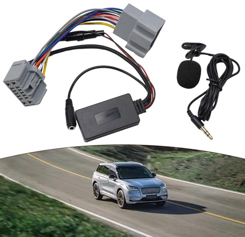 URPIZY Bluetooth-Audioadapter AUX-IN für Volvo Modelle C30/S60/S80/V50/V70/XC70/XC90, für AUX-Funktion, ABS-Material, einfache Installation