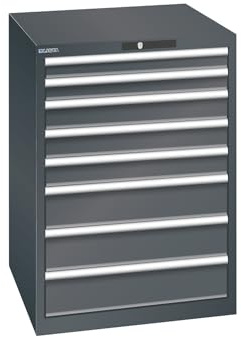 kaiserkraft | ESD-Schubladenschrank | BxTxH 717 x 725 x 1000 mm | 8 Schubladen | 75/100/150 mm | Traglast 75 kg | anthrazitgrau