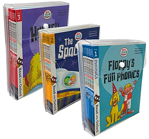 Biff Chip & Kipper Read with Oxford Phonics Stage 1,2,3 Collection 56 Books Set(Stage 1 First Step , Stage 2 Early Reader , Stage 3 Growing Reader)