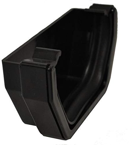 Square Line Guttering External Stop End - Black