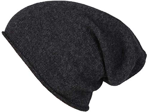 Zwillingsherz Slouch-Beanie-Mütze aus 100% Kaschmir - Hochwertige Strickmütze für Damen Mädchen Jungen - Hat - Unisex - One Size – Mütze warm weich kuschelig im Frühjahr Herbst und Winter